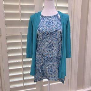 Women’s cardigan  teal in color. Perfect condition.